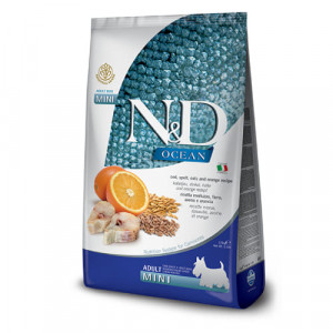 FARMINA N&D DOG LG OCEAN COD ORANGE S suņu barība Menca, apelsīni 7kg